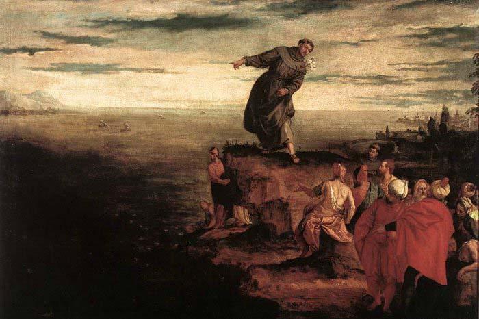 Paolo  Veronese St Anthony Preaching to the Fish Germany oil painting art